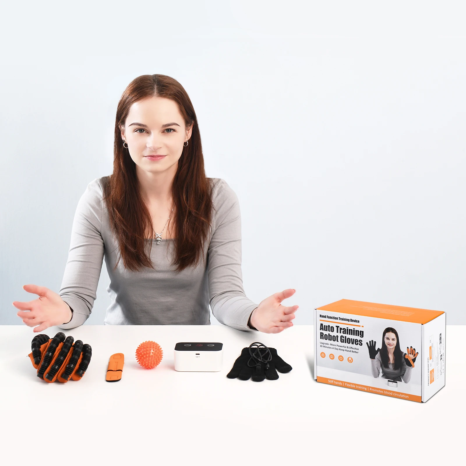 

Left Right Hand Massage Rehabilitation Robot Gloves Training Device for Stroke Hemiplegia Hand Function Recovery Finger Trainer