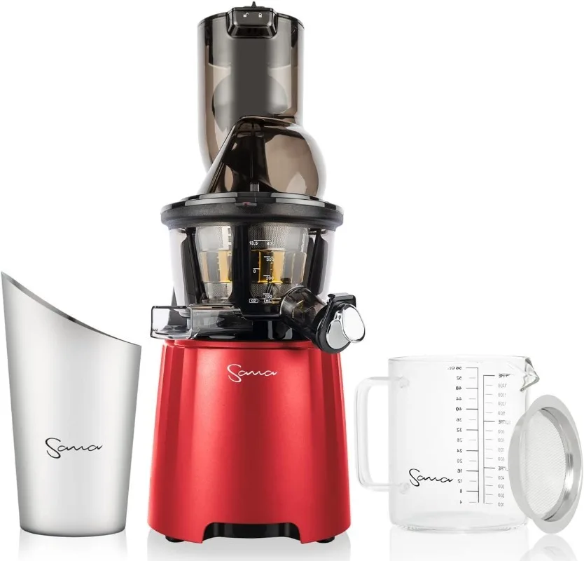 Wide Mouth Premium Cold Pressed Vertical Juicer Patented Trap Door System Includes 2 Premium Accessories 240W High Torque Motor