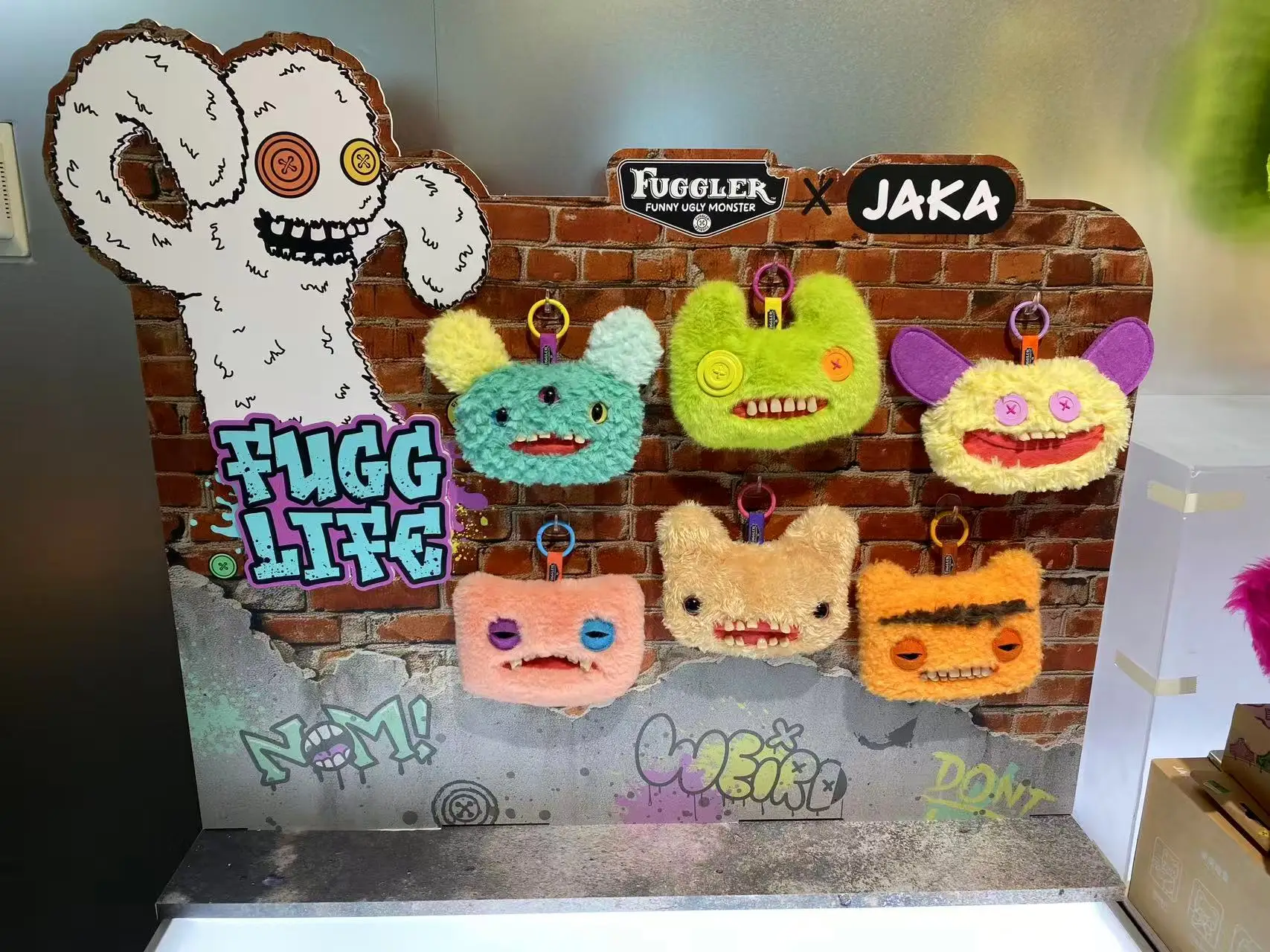 Fuggler Plush Coin Wallet Monster Face Keyring Bag Charm Fluffy Stuffed Animal Pouch Portable Storage Organizer Birthday Gift
