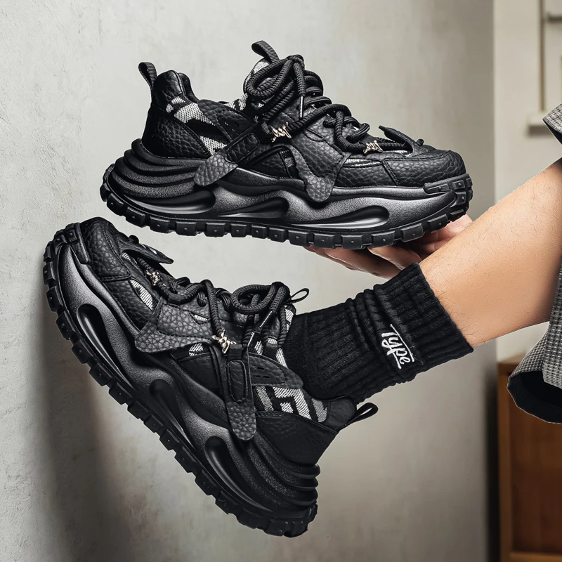 

2026 Spring New Men's Chunky Sneakers | Platform Height Boost Versatile Non-Slip Wear-Resistant Casual Sports Shoes for Teens