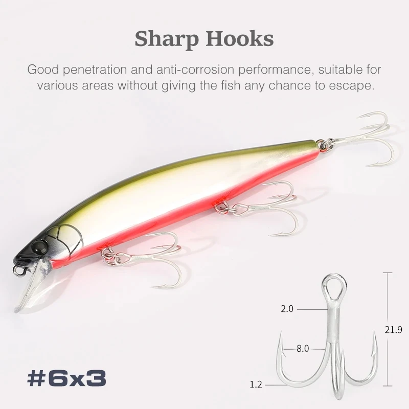 

TSURINOYA 4pcs Sinking Minnow 115mm 20g Long Casting Hard Bait Wobbler Saltwater Freshwater Fishing Lure