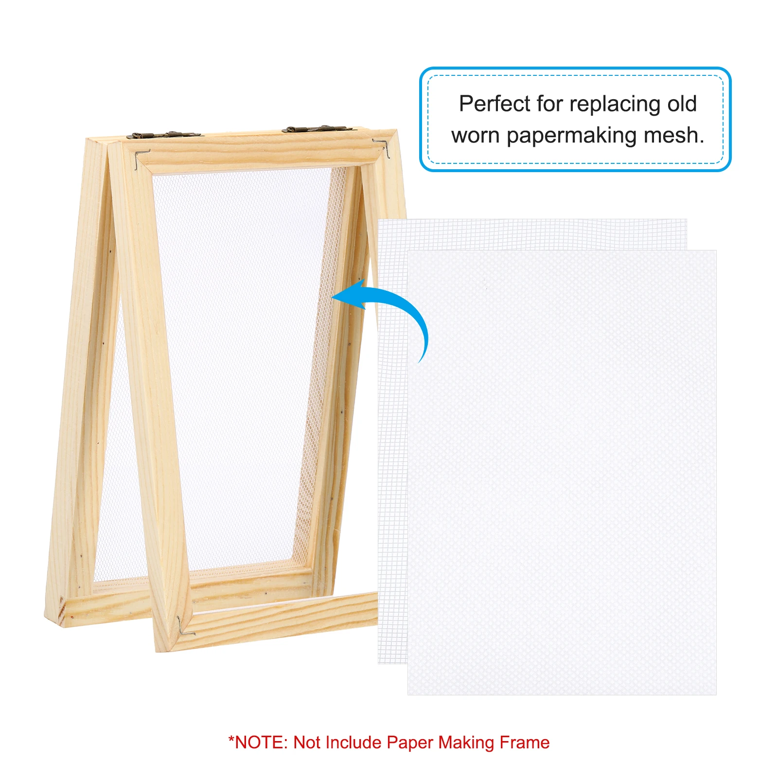 شبكة ووسادة بديلة للشاشة لصنع الورق مكونة من 10 مجموعات من مواد صنع الورق مجموعة أدوات الحرف اليدوية للفنون الورقية باللون الأبيض #3