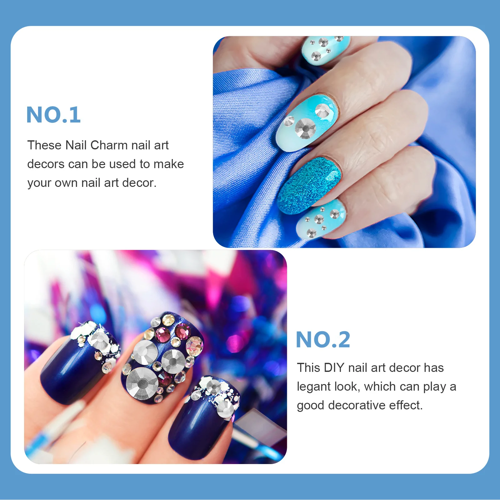 1440 pezzi di ciondoli con strass per nail art con retro piatto, decorazioni per manicure fai da te con strass per la laurea, notte fuori, artigianato fai da te per unghie