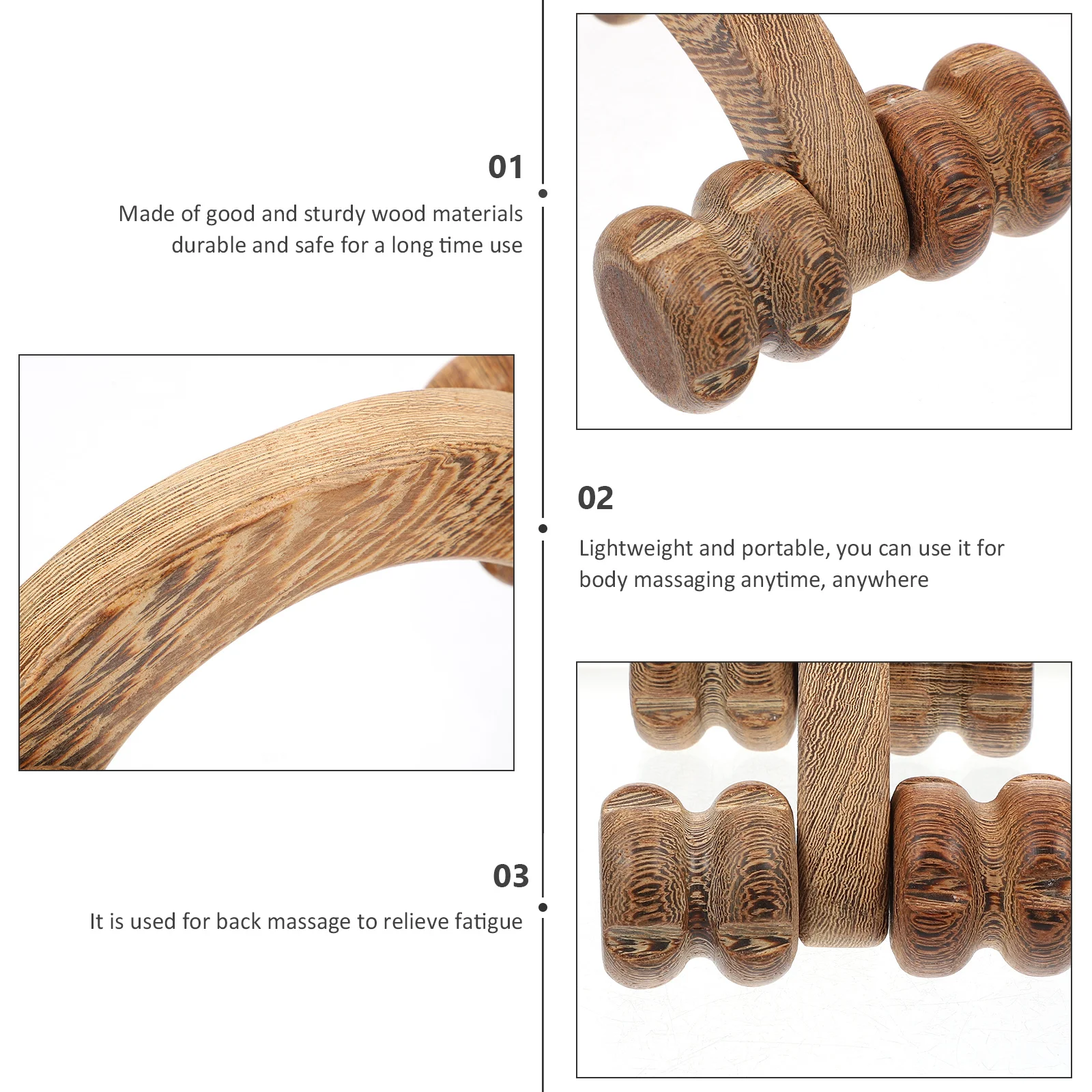 

Деревянный массажный ролик для всего тела, для проработки меридианов, портативное устройство для снятия мышечной боли
