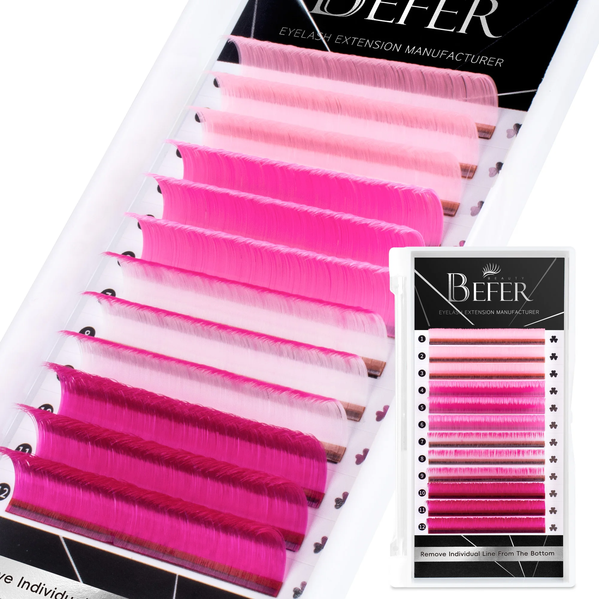 Befer Coloured Easy Fan Cosplay Volume Wimpernverlängerung Hochwertiges PBT Soft Easy Fanning Bloom Wimpern Austomatic Flowering – Detail 8
