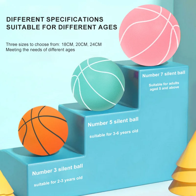 Palla da basket silenziosa in PU ecologica, racchetta silenziosa per famiglie, allenamento silenzioso per interni, palla da basket silenziosa per bambini