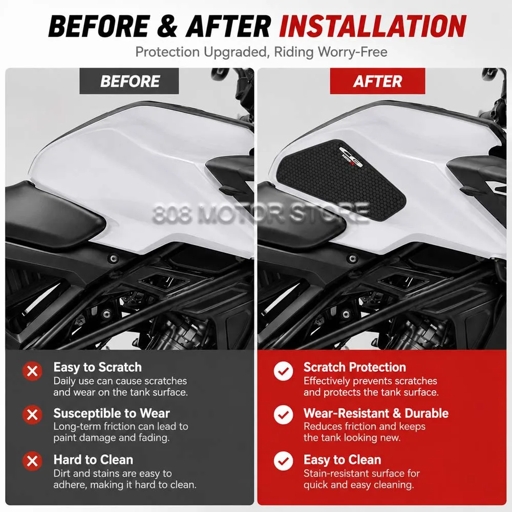 For CB125R Motorcycle Accessories Fuel Tank Pad Protector Sticker Side Anti Slip Protection Pad Knee Grip