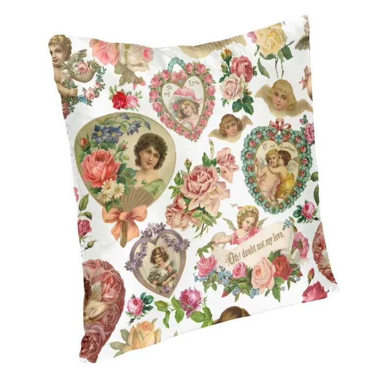 Victorian Angel Baroque Valentine Pattern Cushion Cover Two Side 3D Printing Floor Pillow Case for Sofa Pillowcase Home Decor