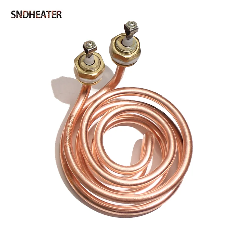 

SNDHEATER M18 Thread Electric Water Distiller Heating Element 220V 2KW/3KW Round Spiral Copper Immersion Water Tank Heater 100MM