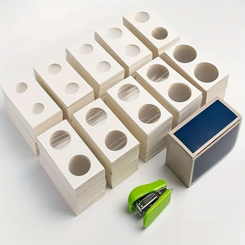 10 Different Sizes 500 Coins Holders Coin Collecting Supplies Includes A Stapler Coin Cardboard Coins Flips for Coin Collecting