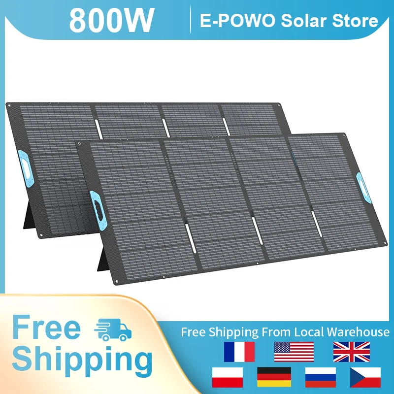 E-POWO 800w Monocrystalline Foldable Solar Cell Charger Waterproof Portable Solar Panel for Powerstation Boat Roof Garden Camping