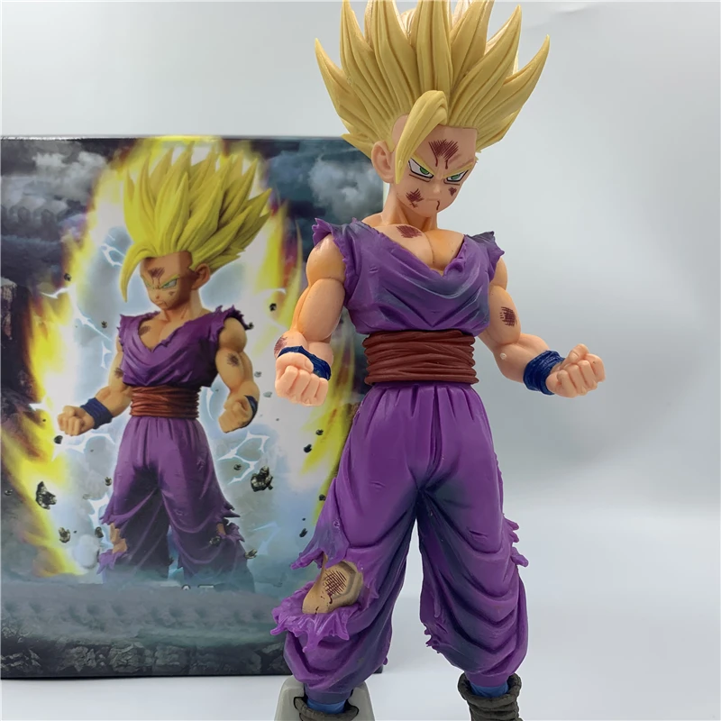 Figura de Dragon Ball Z, Son Gohan, Super Saiyan, batalla, Anime encarnado, figura de PVC DBZ Gohan, despertar, modelo de celda de lucha, juguete de 24cm