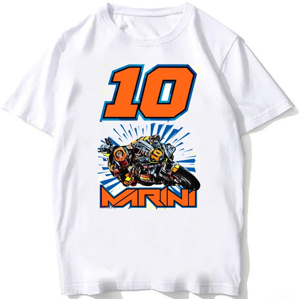 Luca Marini 10 GP Classic Motorcycle Riding T-Shirt New Summer Men Short Sleeve Hip Hop Style Boy Casual Tees White Sport Tshirt