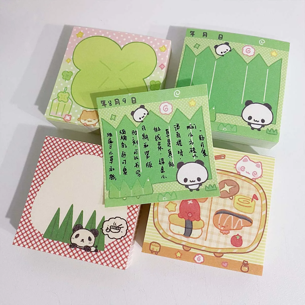 WAKAWAKA MEMO PAD MINI Panda lucu dekorasi kertas Memo untuk alat tulis buku tempel bahan jurnal DIY seni kerajinan Album