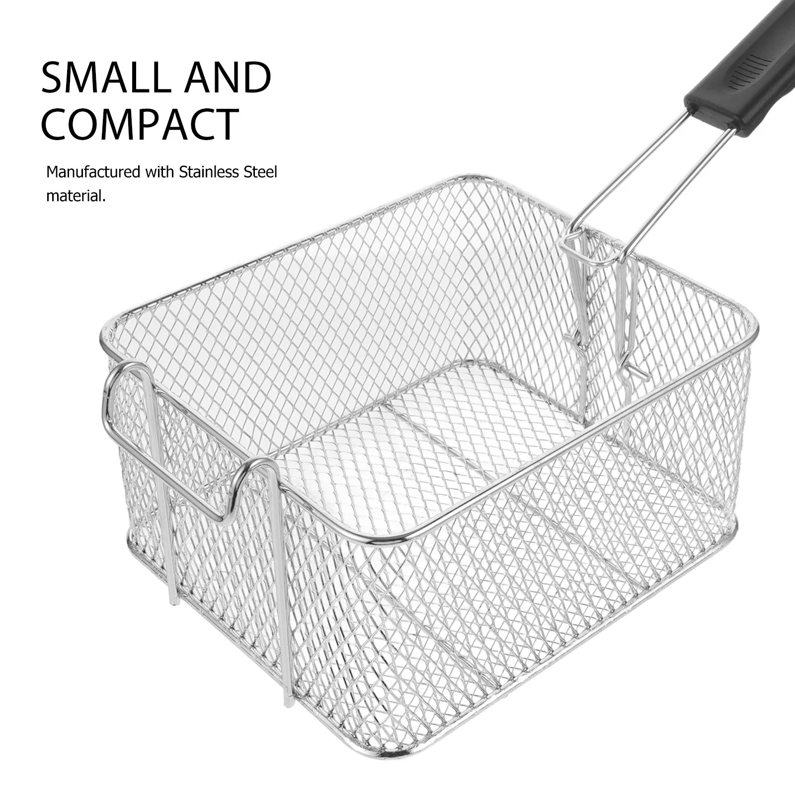 

Stainless Steel Frying Basket For Deep Fryer Chips Chicken Wings Snacks Handle Foldable Kitchen Use Multipurpose Metal