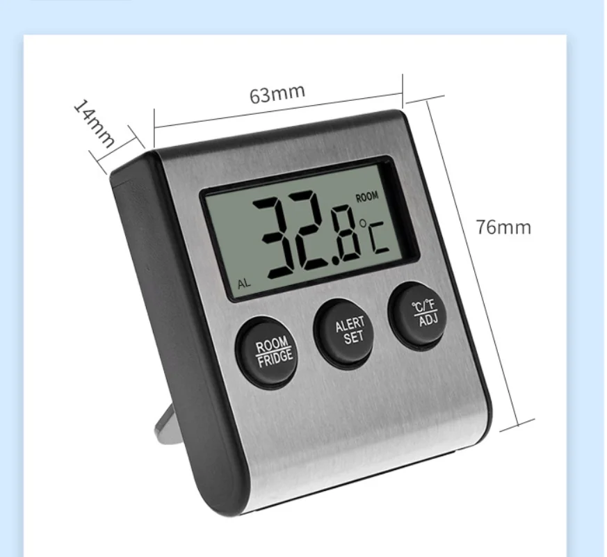 Digital Kitchen Cooking Thermometer with Probe for Meat Food Temperature Heat Meter for Oven BBQ Grill with Timer Function