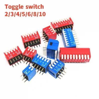 5PCS LOT 2.54 DIP Slide Toggle Switch 2.54MM Pitch 1 2 3 4-12Pin Code Switch Coding Position Way Toggle Switch Side shift Dial