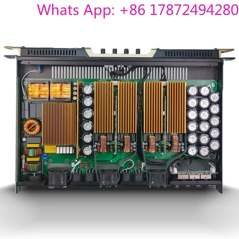 1U Class D 4-Channel Digital Power Amplifier with PFC & Stereo Sound – 1000W/4000W Professional Stage KTV Line Array Amp