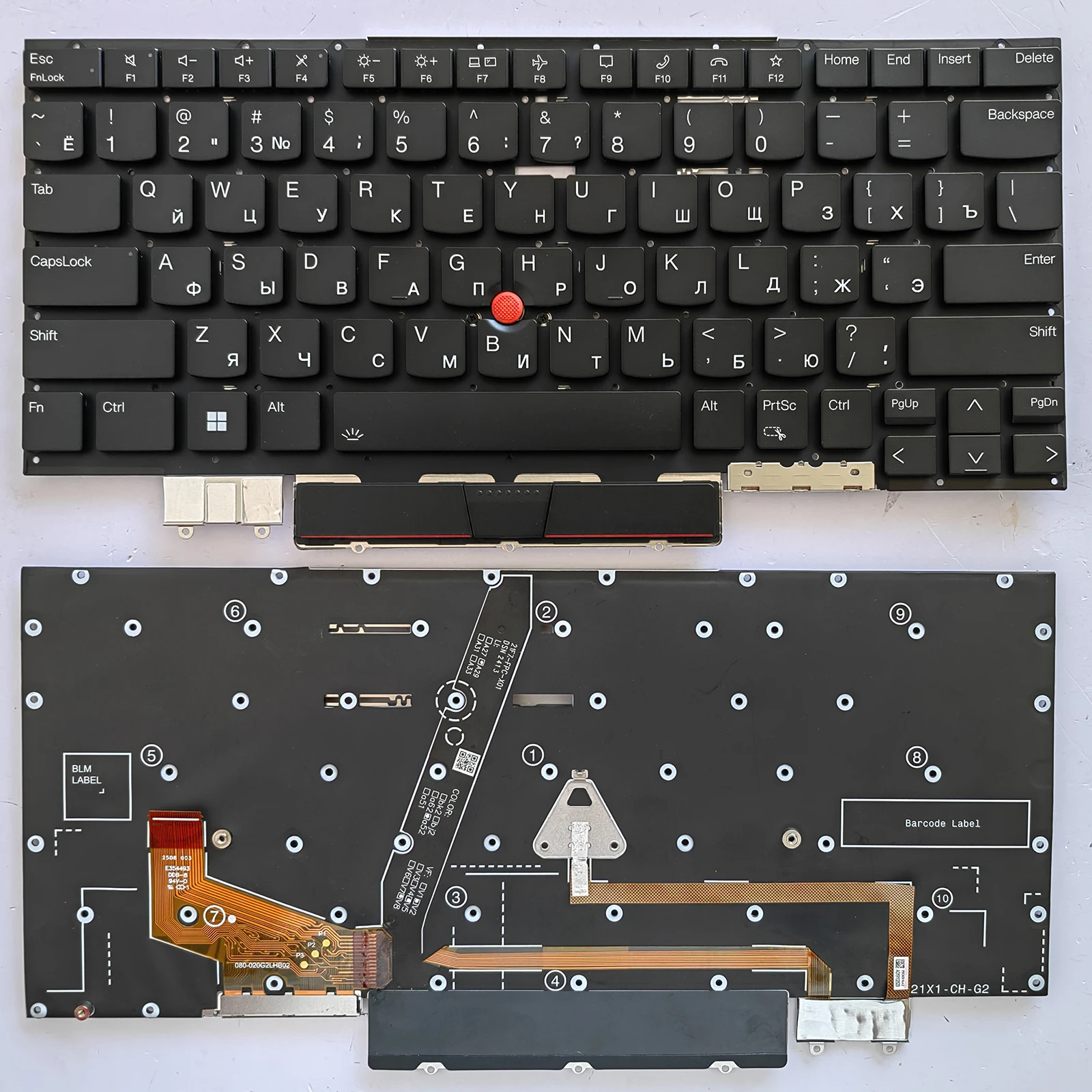 

US RU layout for Lenovo ThinkPad X1C X1 carbon 10th Gen10 2022 TP00129B 21CB 21CC laptop keyboard