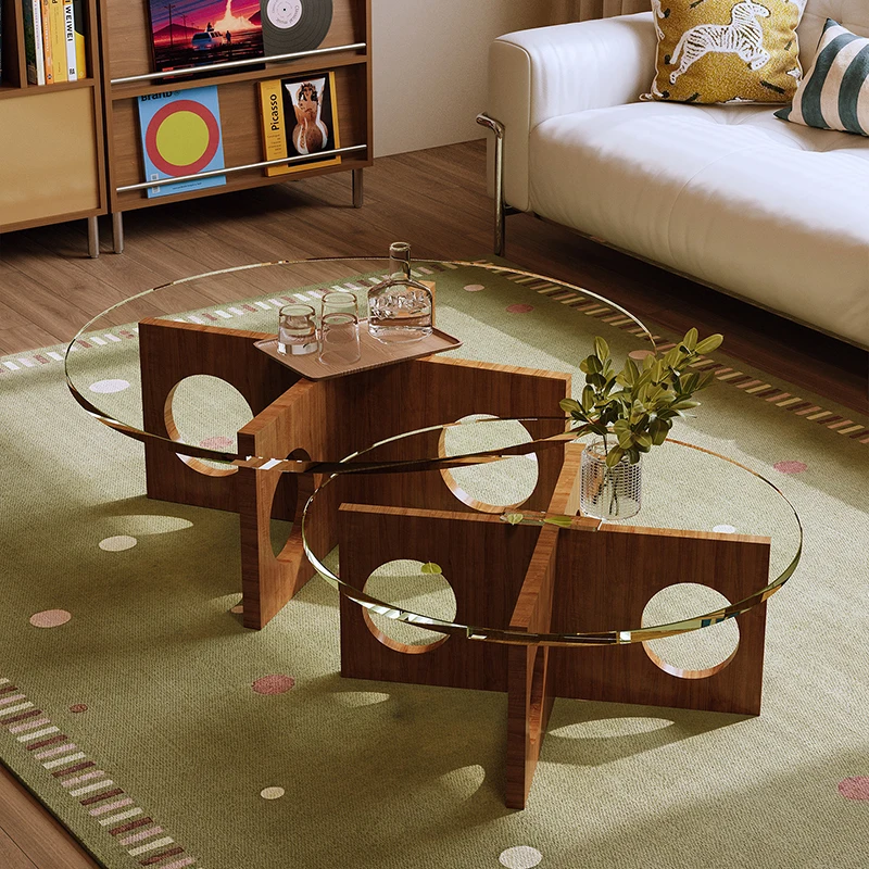 ra-Glass Transparent Table Modern Decoration Aesthetic Minimalist Simple Coffee Table Simple Clear Couchtisch Home Furniture-