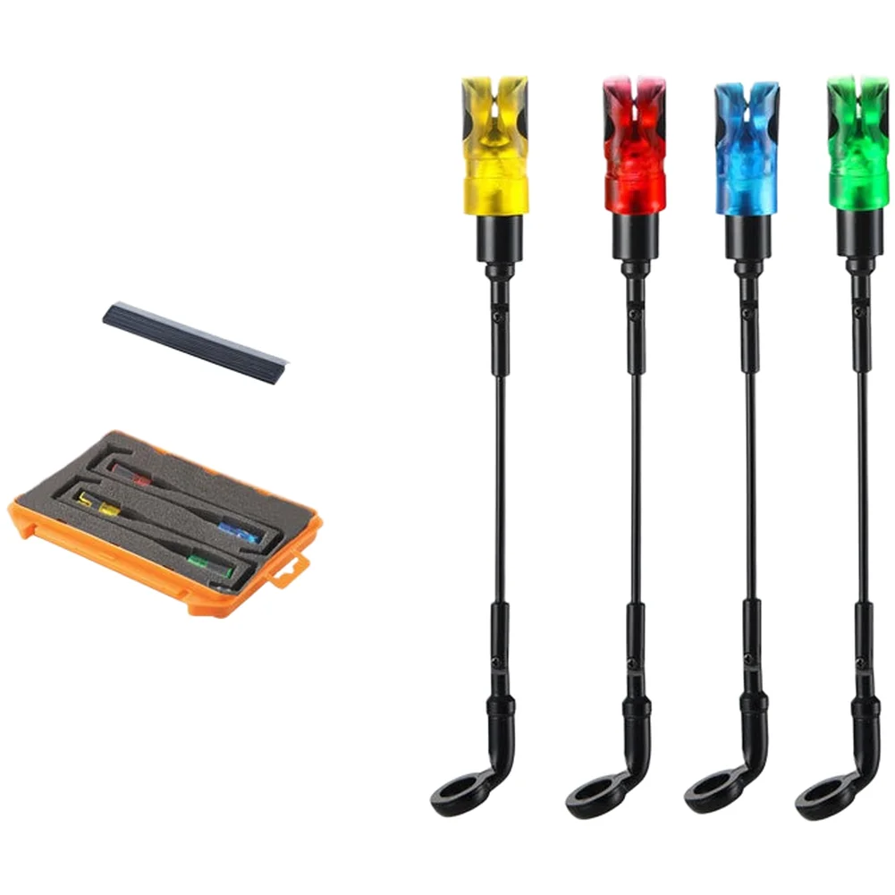 Metal Fishing Alarm Accessory Swing Tensioner with Hard Rod Design and Magnetic Clip 4pcs in Box 20.5x14.5x2.8cm