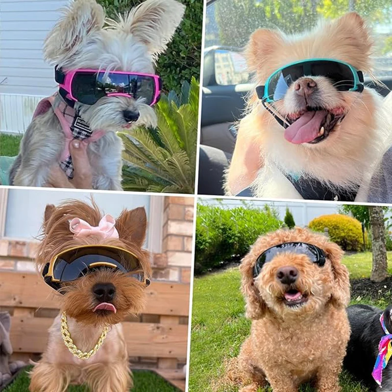 Hunde-Sonnenbrille, kleine Hundebrille für kleine Hunde, winddichte Anti-UV-Brille für Hunde, Augenschutz im Freien – Detail 6