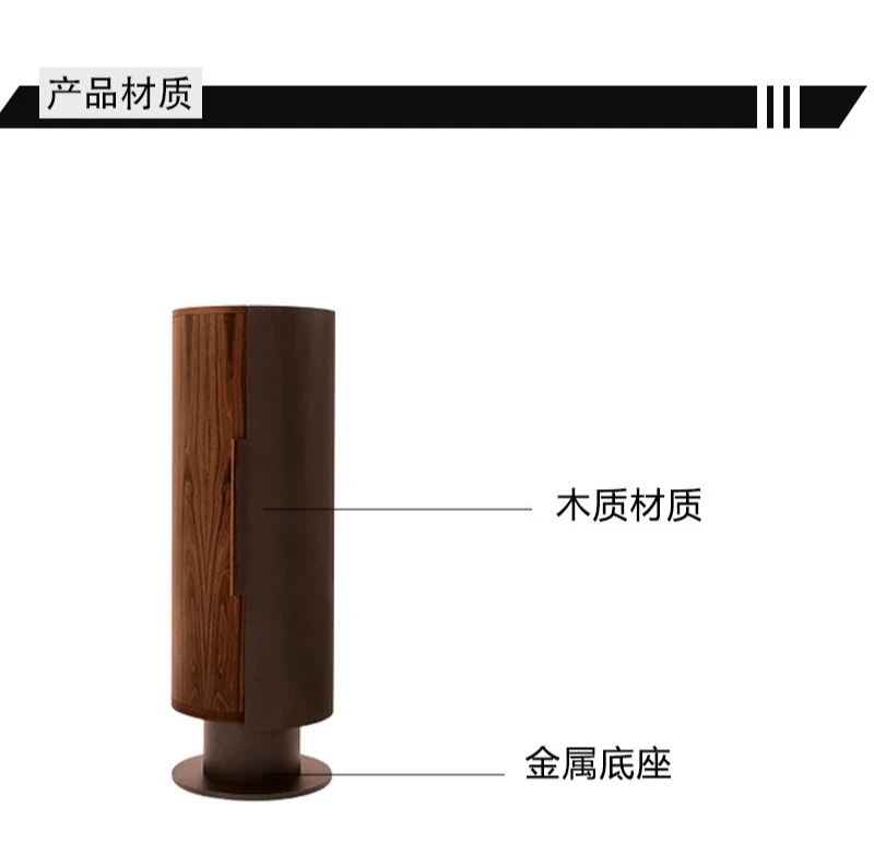 Rotating wine cabinet light luxury high-end living room display cabinet modern art wooden locker