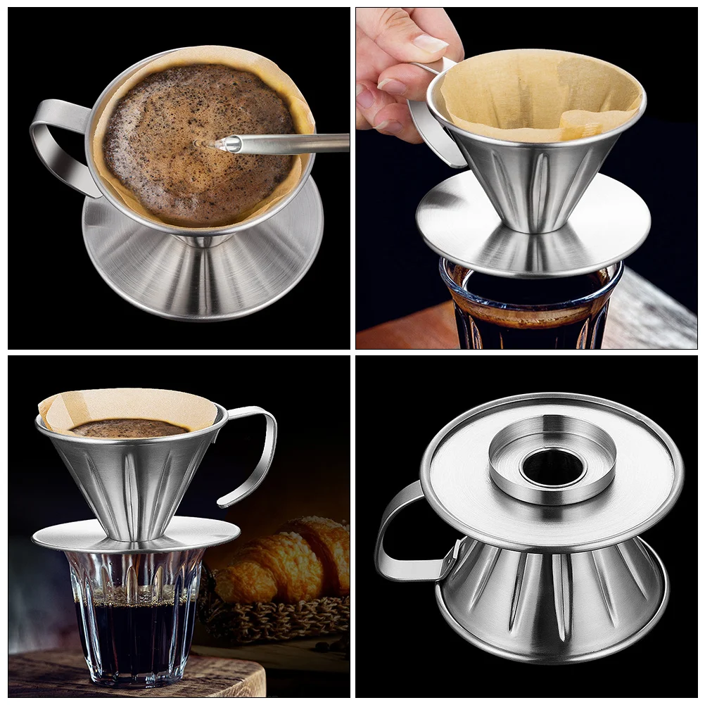 

Stainless Filter Dripper Cone Shaped Cup Precision Funnel Home Use Tea Maker Coffee Machine Kitchen Appliance