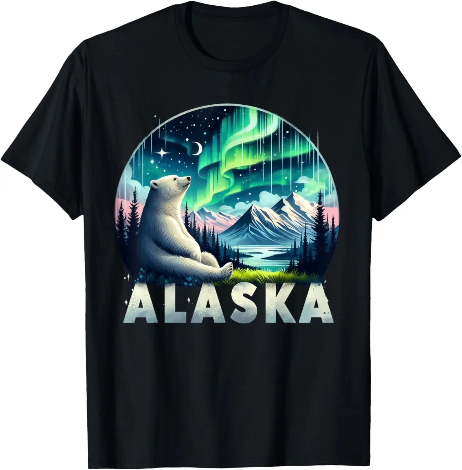 

Alaska Northern Lights Aurora Viewing Vacation Alaska Trip T-Shirt