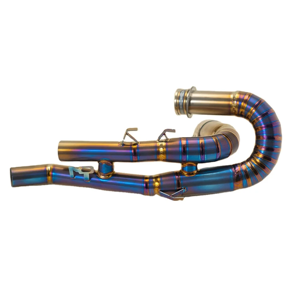 Black Titanium Alloy Front Exhaust System High Flow Motorcycle Mod Part 2