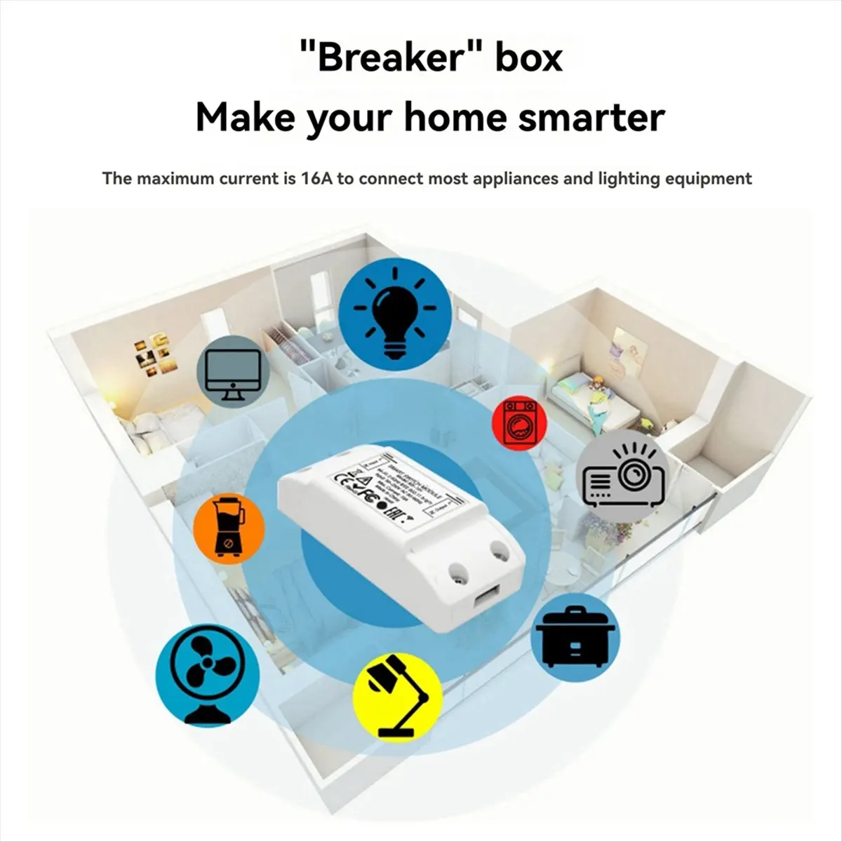 A85P 16A Bluetooth Smart Switch with 3 Group Panel Remote Control Industrial-Grade Switch Tuya Smart Home Relay Breaker