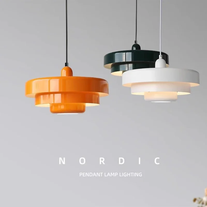 

Scandinavian LED Pendant Light Danish Design Restaurant Bauhaus Study Bar Cafe Orange White Dark Green Lighting Fixtures