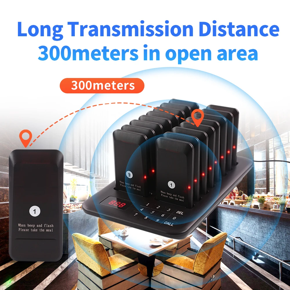 ระบบเรียกคิวไร้สายสำหรับร้านอาหาร ราคาโรงงาน พร้อมบั๊กกี้ 16 เสียง สำหรับร้านกาแฟ ร้านขนมหวาน และรถขายอาหาร
