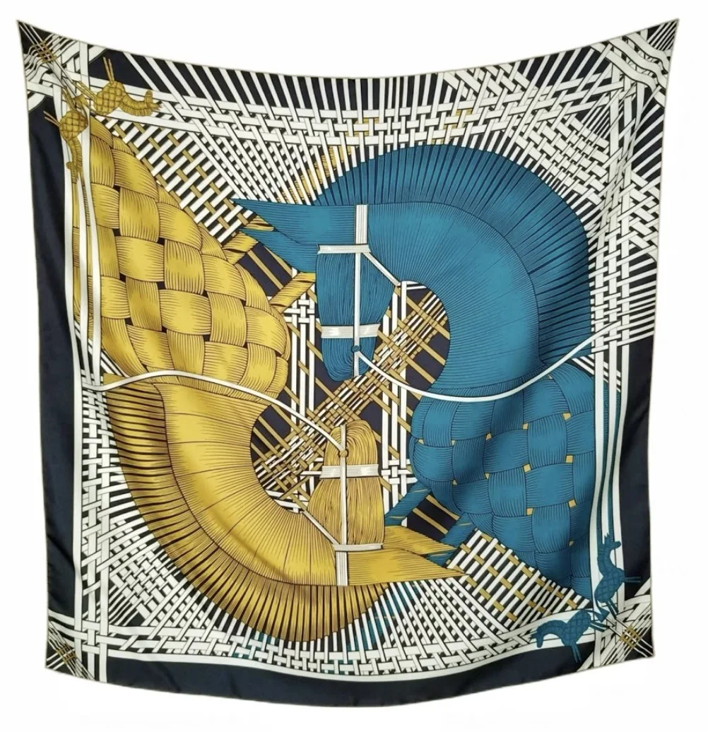 

Роскошный дизайнерский шелковый шарф 90 см, шали с краями рук, саржевые шарфы на голову, принт на голову лошади, рождественский подарок для влюбленных