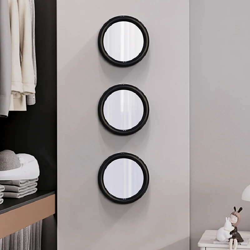 3PCS Round Decorative Mirror Wall Decoration Living Room Wall Pendant Mirror Desktop Round Cosmetic Mirror Home Decoration