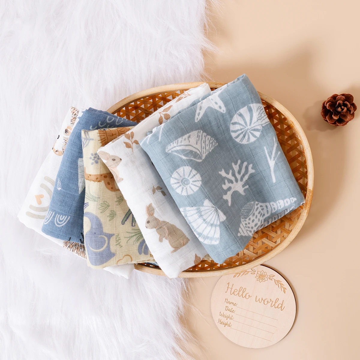 HappyFlute New 5Pcs/set 60*60cm Super Soft Muslin Swaddle Feeding Burp Cloth Newborn Pure Cotton Fabric Baby Face&Hand Wash Wipe