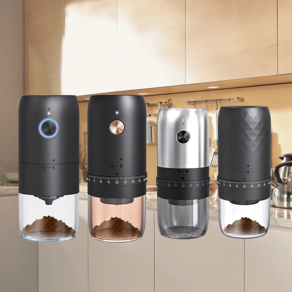 

Новая портативная USB электрическая кофемолка для кофейных зерен с 40 уровнями, внешняя регулируемая перезаряжаемая домашняя мини-кофемашина емкостью 1800 мАч