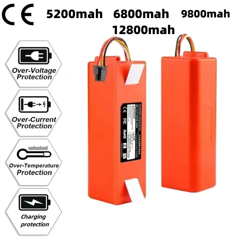 Yükseltme 12800 mAh Roborock S5max S50 S51 S52 S53 S55 S7 S8 T60 T61 T65 T4 T6 T7 T8 G10 P50 P51 P55 Süpürme Robotu Pil
