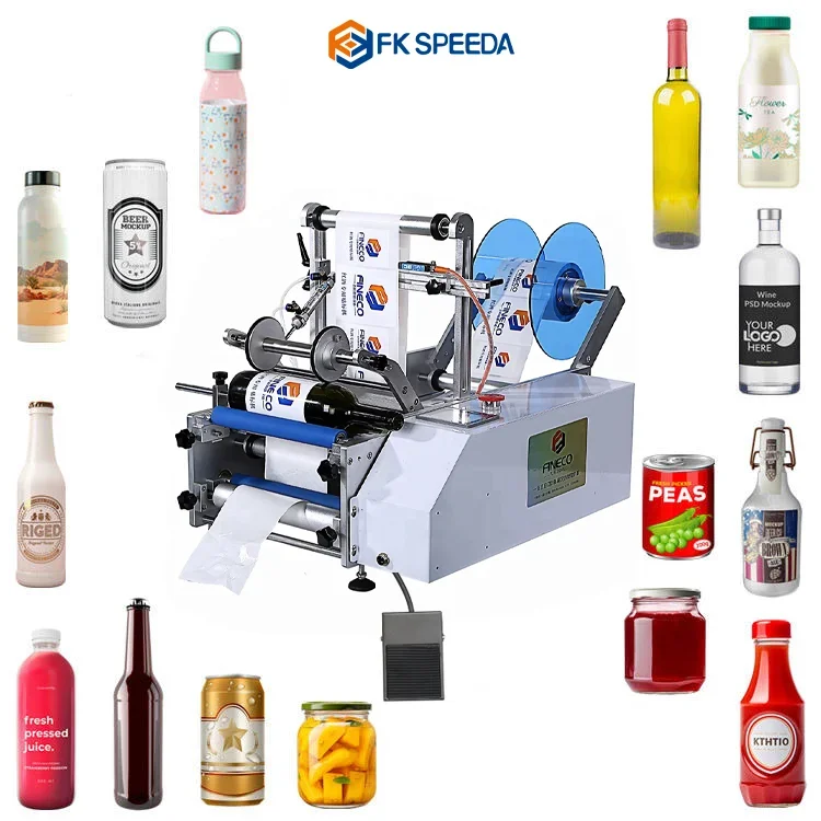 Tabletop Corner Label Applicator Vinyl PET PP Roll To Roll Film Ticket Inspection Pasting Labeling Machine For Ball Pen Sardines