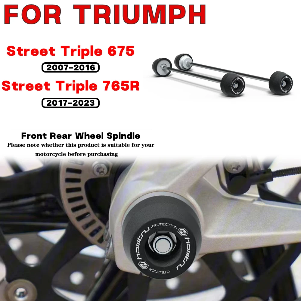 

For TRIUMPH Street Triple 765 R S RS / 675 R RX / 2007-2023 Motorcycle Front Rear Wheel Spindle Crash landing Protection