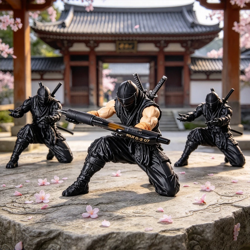 Creative Muscle Ninja Pen Holder 3D Printed Kneeling Warrior Pencil Racks Japanese Samurai Desk Stationery Organizer Ornament