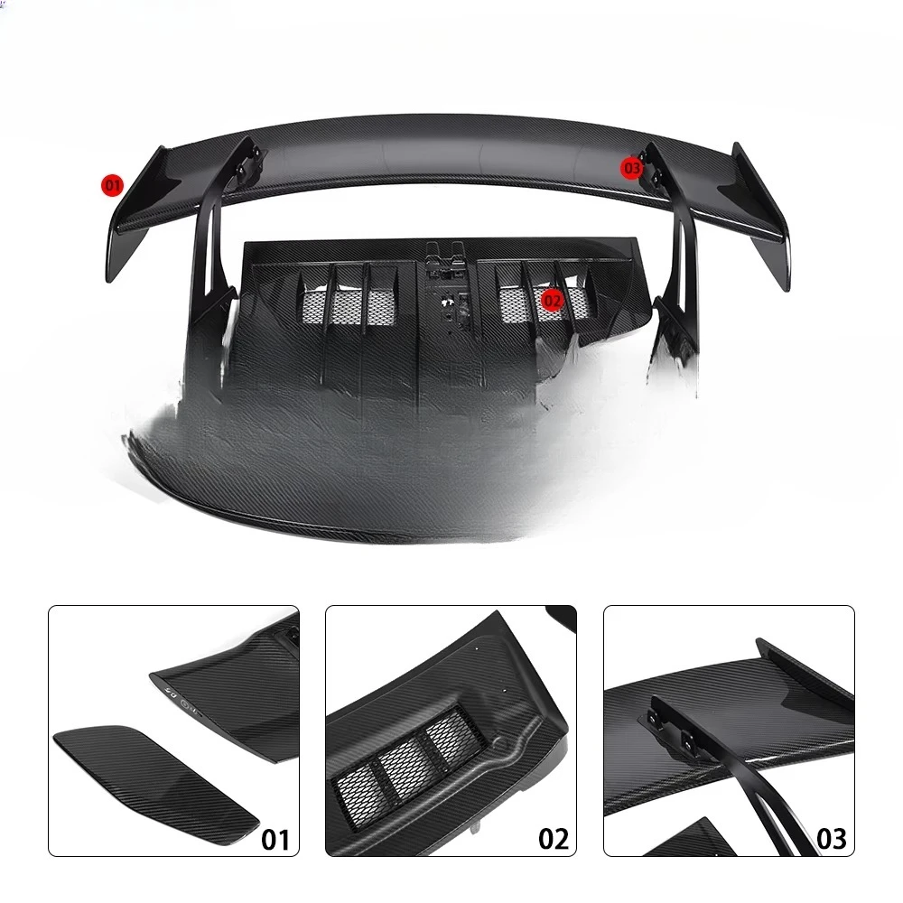 High Quality Dry Carbon Fiber GT3 Style Rear Wing Spoiler for  911 992.1 992.2 Rear Diffuser Splitter Lip Trunk Body Kits