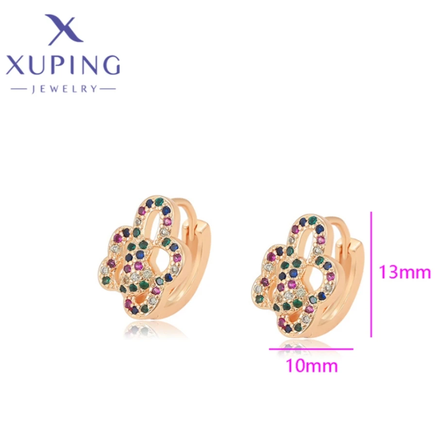 Xuping Jewelry New Arrival Fashion Round Shape Elegant Gold Color Hoop Earrings for Women Commemoration Day Wish Gift X000865339