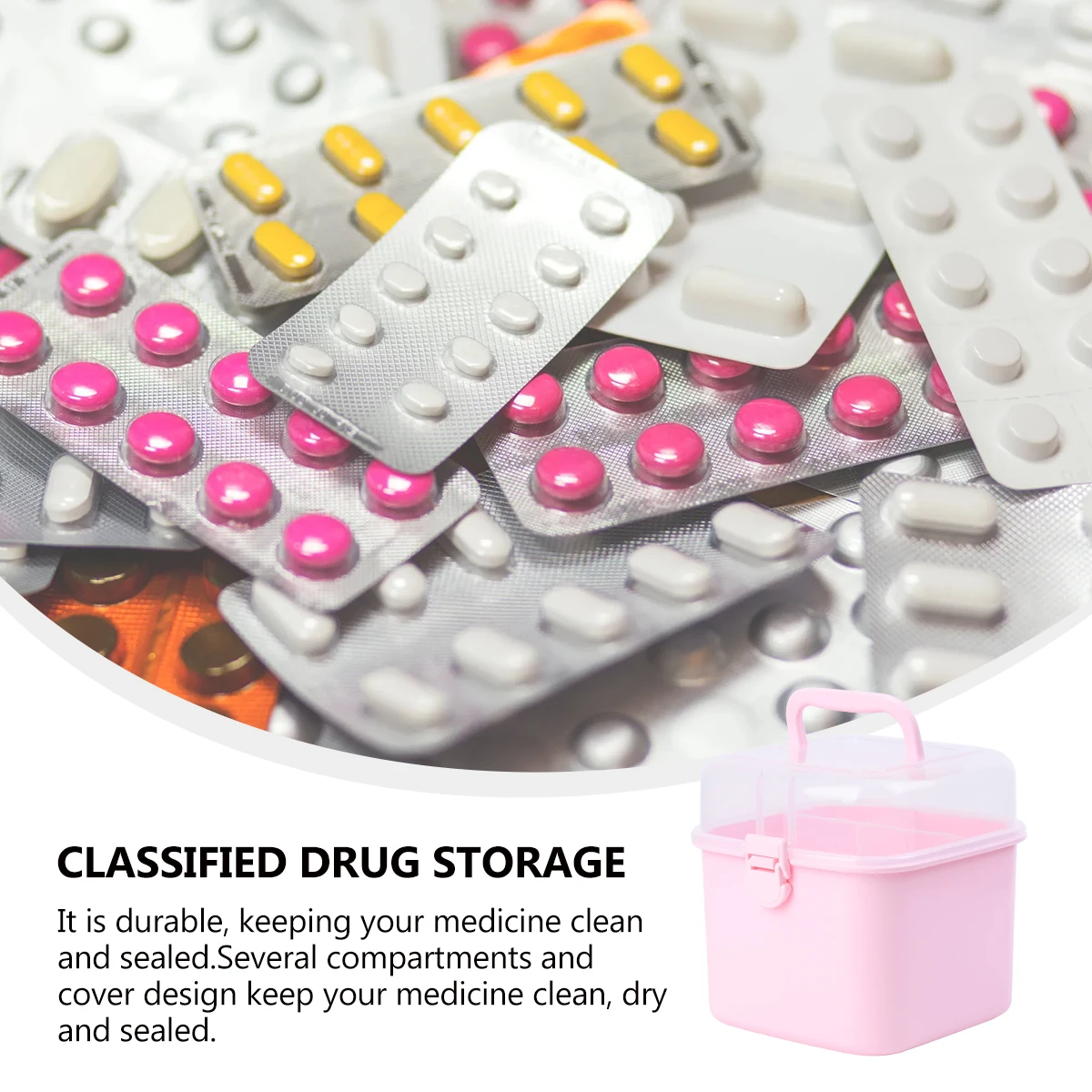 1 قطعة صندوق دواء الطوارئ البلاستيك خفيف الوزن منظم سعة كبيرة مع مشبك واسع جدار جبل حقيبة سفر