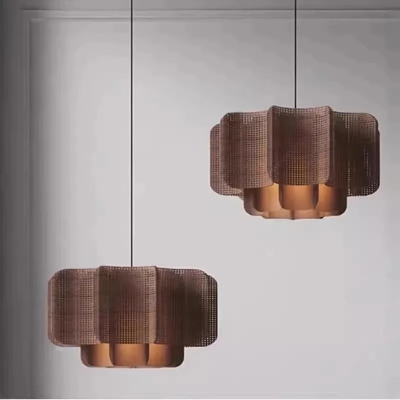 

Japanese Wabi Sabi Bohemian Rattan Pendant Lights Restaurant Tea Room Counter Living Room Cafe Homestay Led Lighting Luminaires