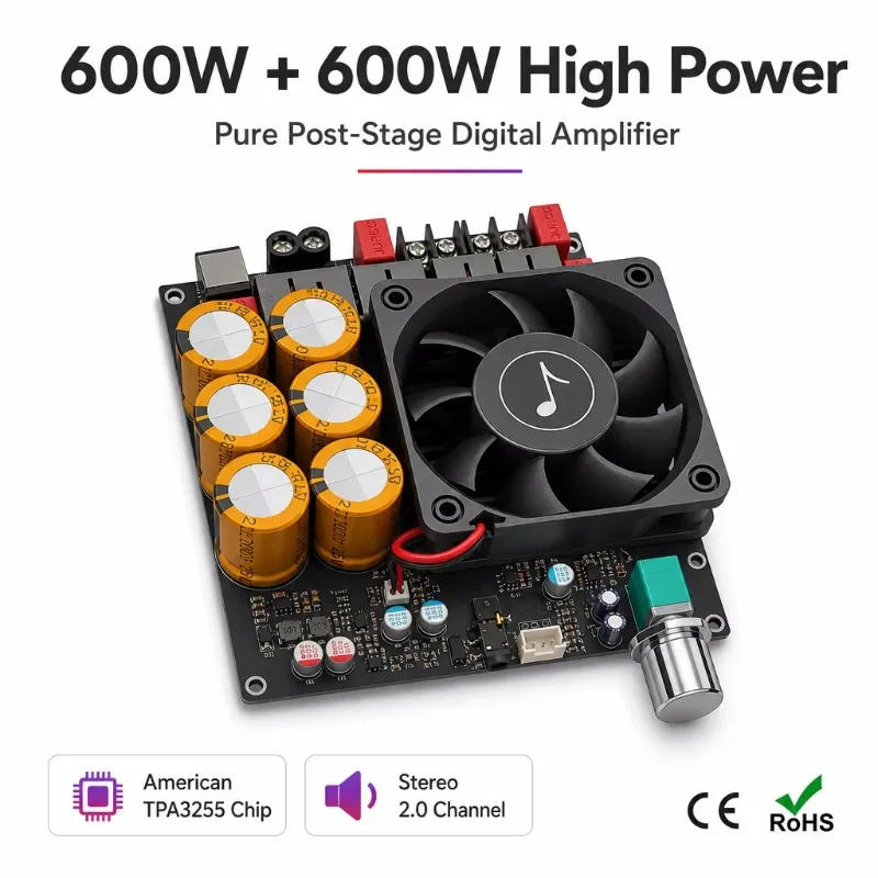 600W+600W 2.0 Channel Digital Amplifier Board for Home Audio System  Speaker Manufacturer Assembler for 6002 TPA3255
