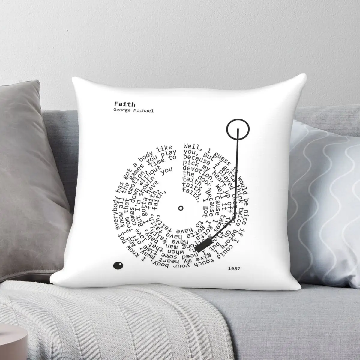 Faith Song George Michael Square Pillowcase Polyester Linen Velvet Creative Zip Decorative Sofa Seater Cushion Cover 18