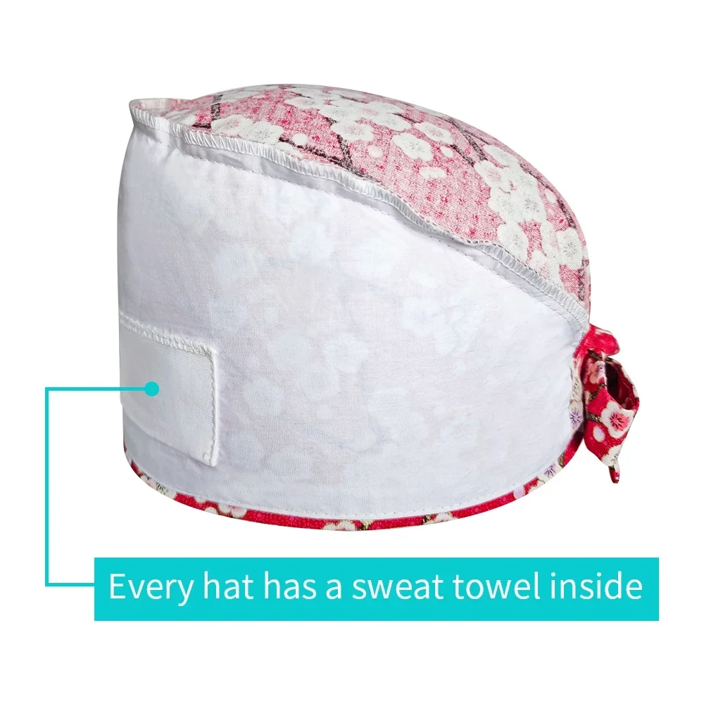 Czapka robocza unisex, chirurgiczna, z nadrukiem, czapki pielęgniarskie, dla lekarzy, pielęgniarek, dentystów, do klinik, aptek, salonów kosmetycznych, czapka przeciwpyłowa, osłona głowy.