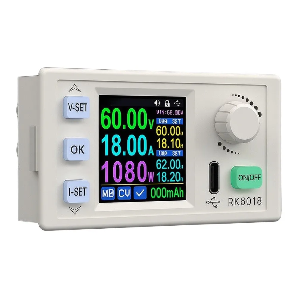 Digital DC‑DC Power Converter Module 1.54-inch Color Screen Digital Display Adjustable Output For Battery Tests Equipment Debugg