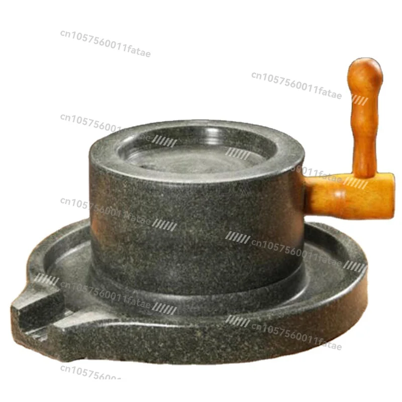 

Traditional small stone mill household grinding disc handmade stone mill hand push mini soybean milk machine